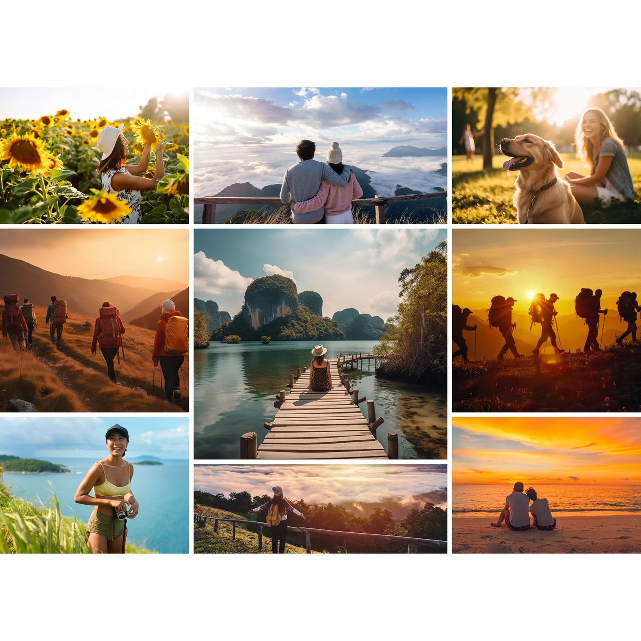 9 Collage Mosaic Photo Puzzle – Landscape