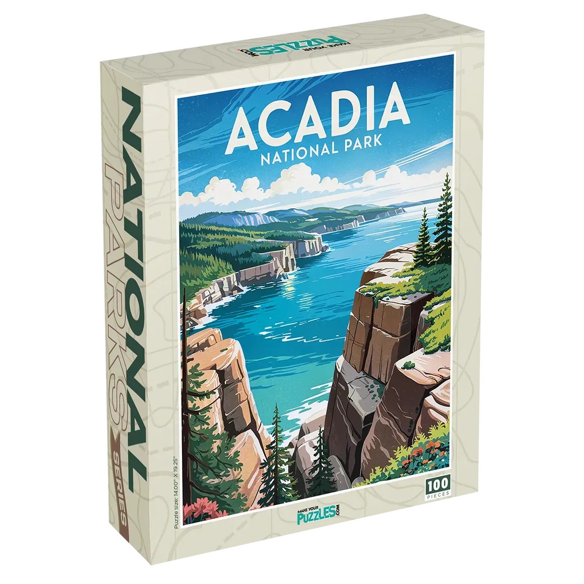 Acadia National Park Summertime 100 piece puzzle box by MakeYourPuzzles
