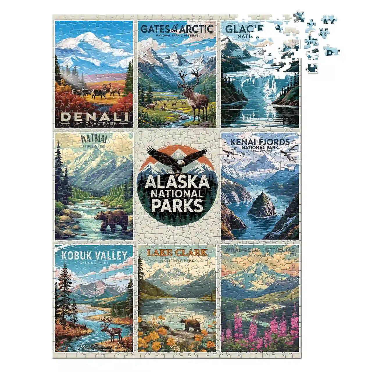 Alaska National Parks Puzzle Collage 1000 piece by MakeYourPuzzles