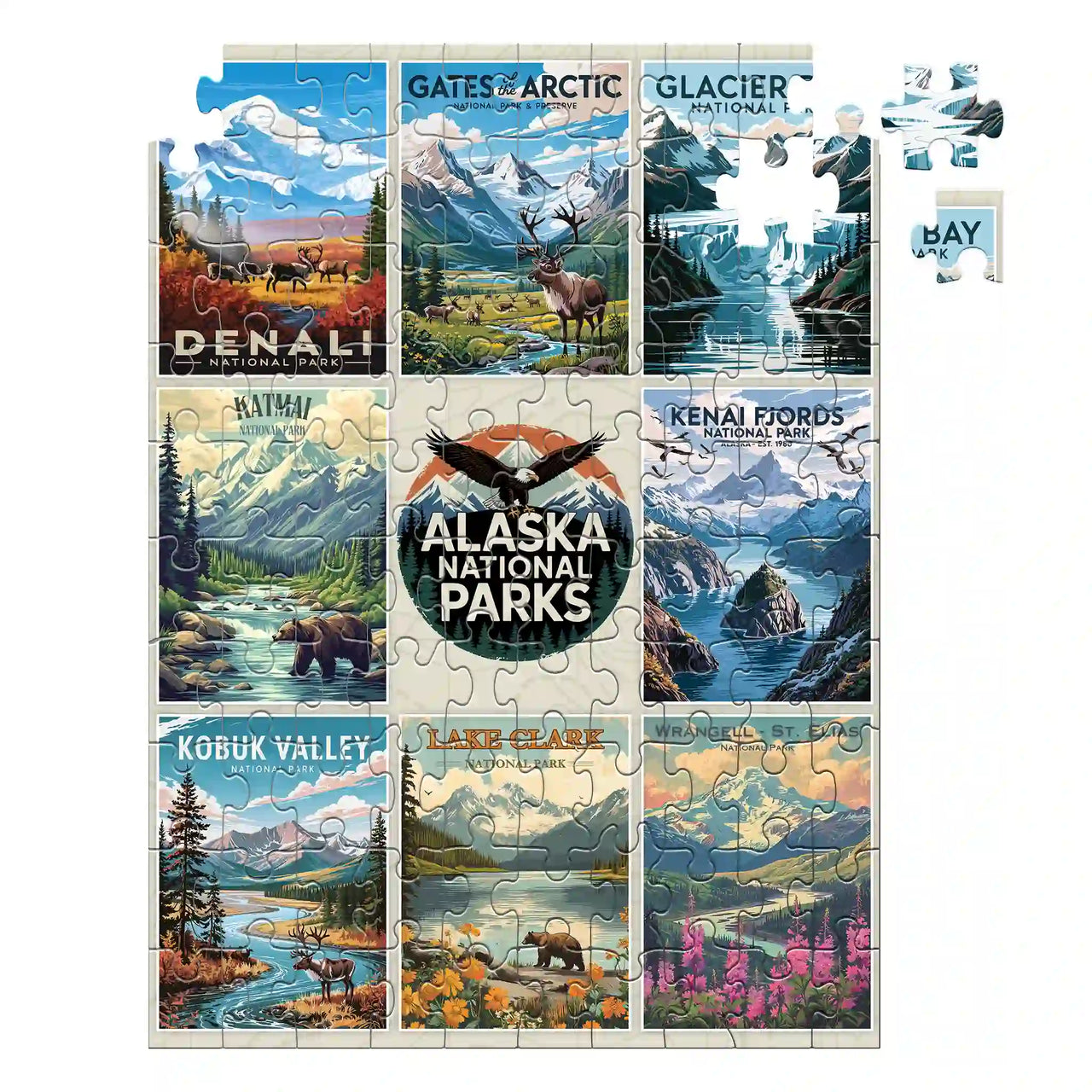 Alaska National Parks Puzzle Collage 100 piece by MakeYourPuzzles