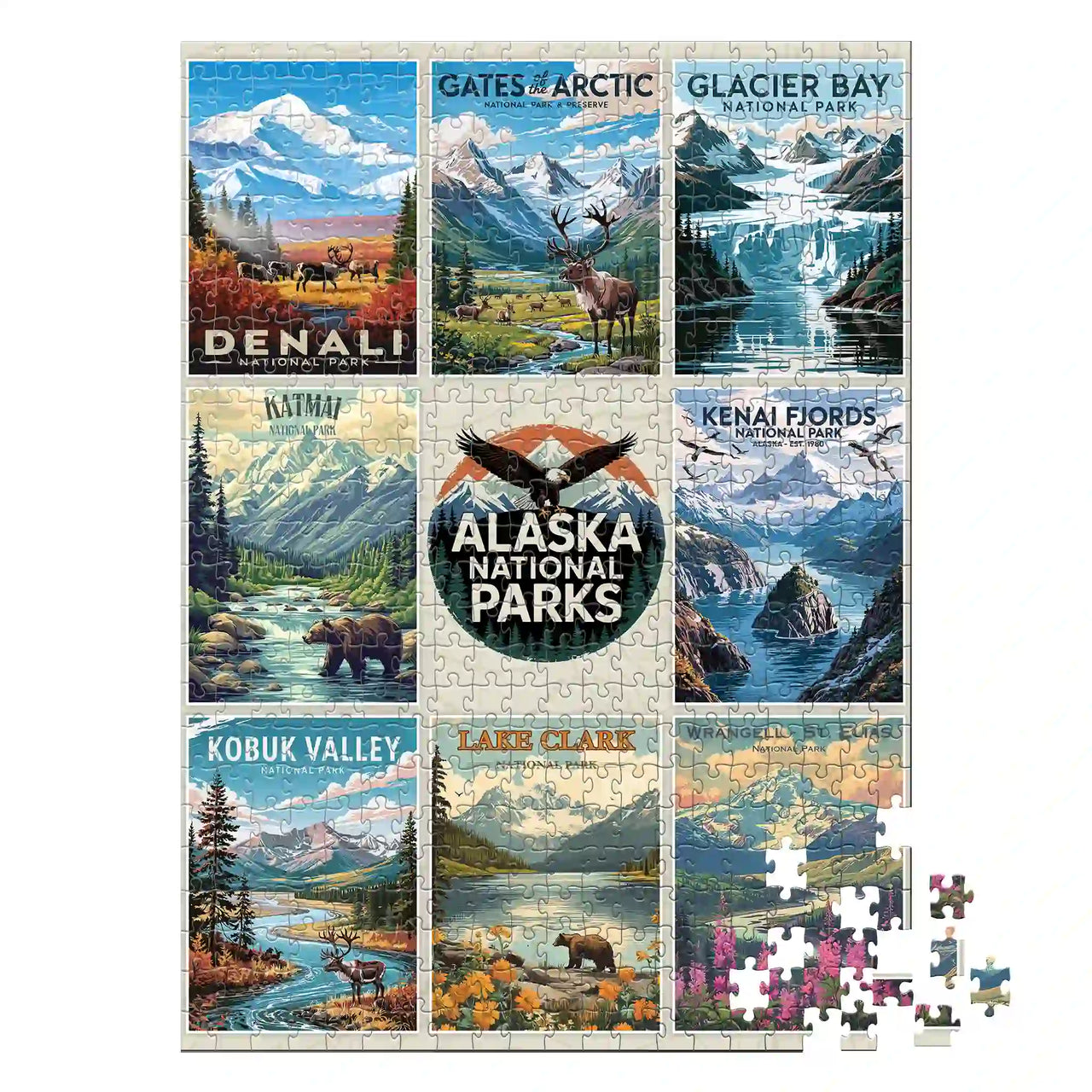 Alaska National Parks Puzzle Collage 500 piece by MakeYourPuzzles