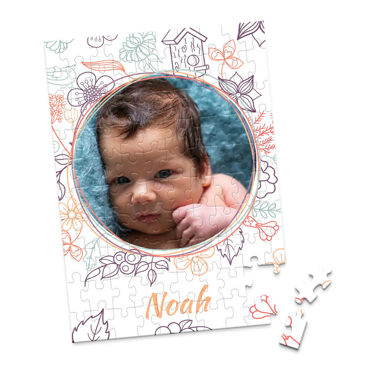 Baby Floral Sketch Photo Puzzle - 100 piece