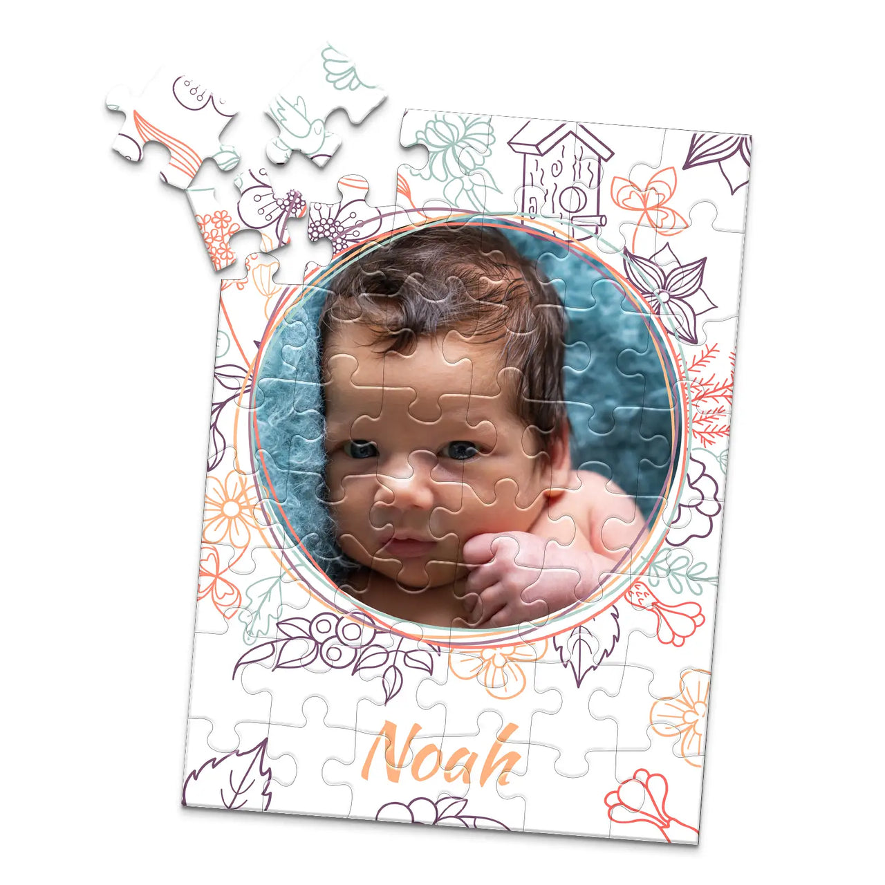 Baby Floral Sketch Photo Puzzle - 48 piece