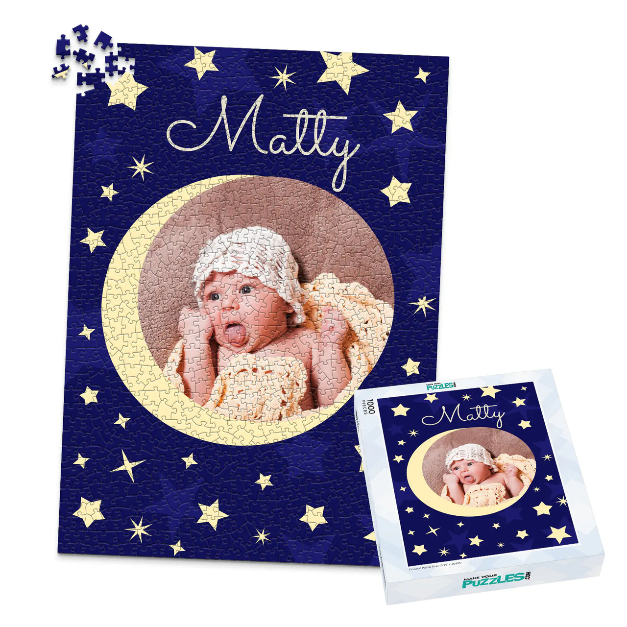 Baby Moon Stars Photo Puzzle - 1000 piece and box
