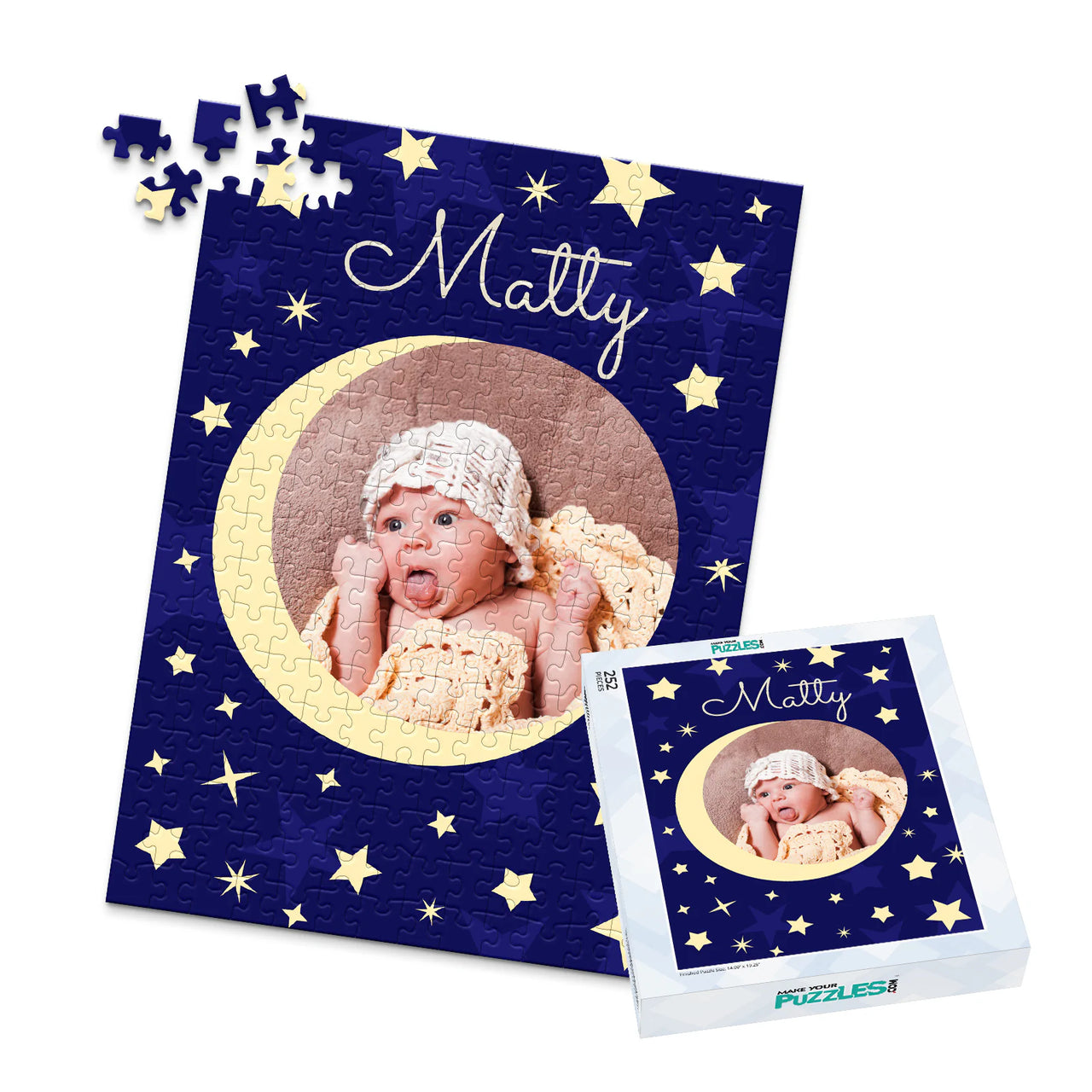 Baby Moon Stars Photo Puzzle - 252 piece and box