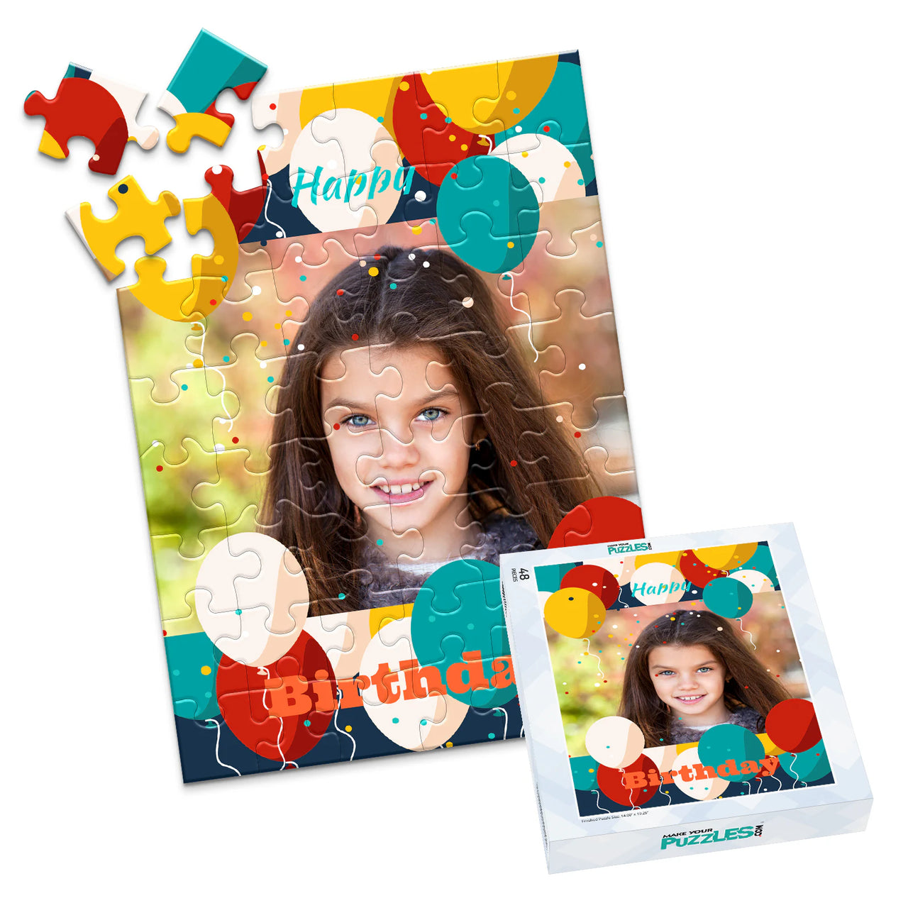 Birthday Balloons Photo Puzzle - 48 piece and box