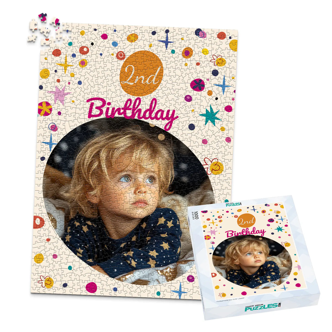 Birthday Confetti Photo Puzzle - 1000 piece and box