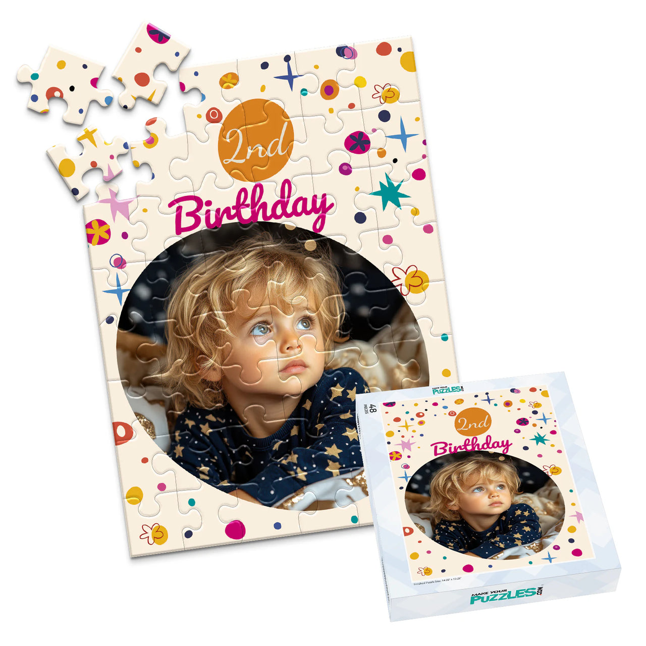 Birthday Confetti Photo Puzzle - 48 piece and box