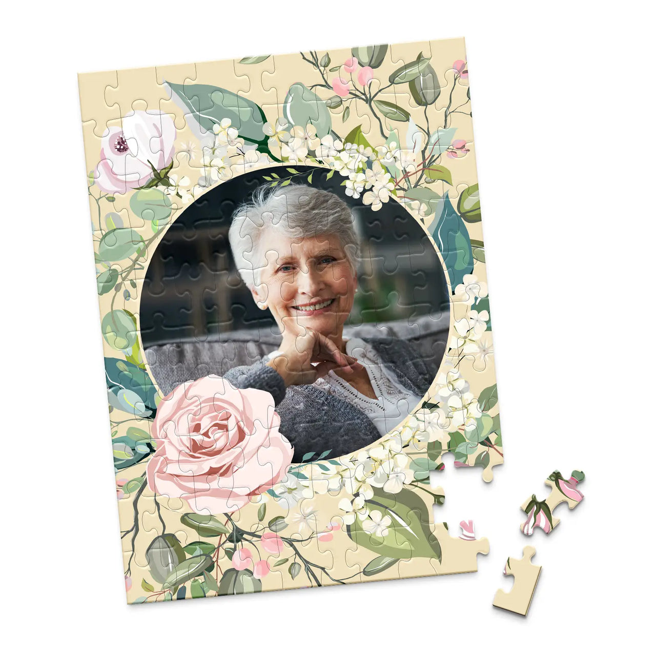 Birthday Floral Wreath Photo Puzzle - 100 piece
