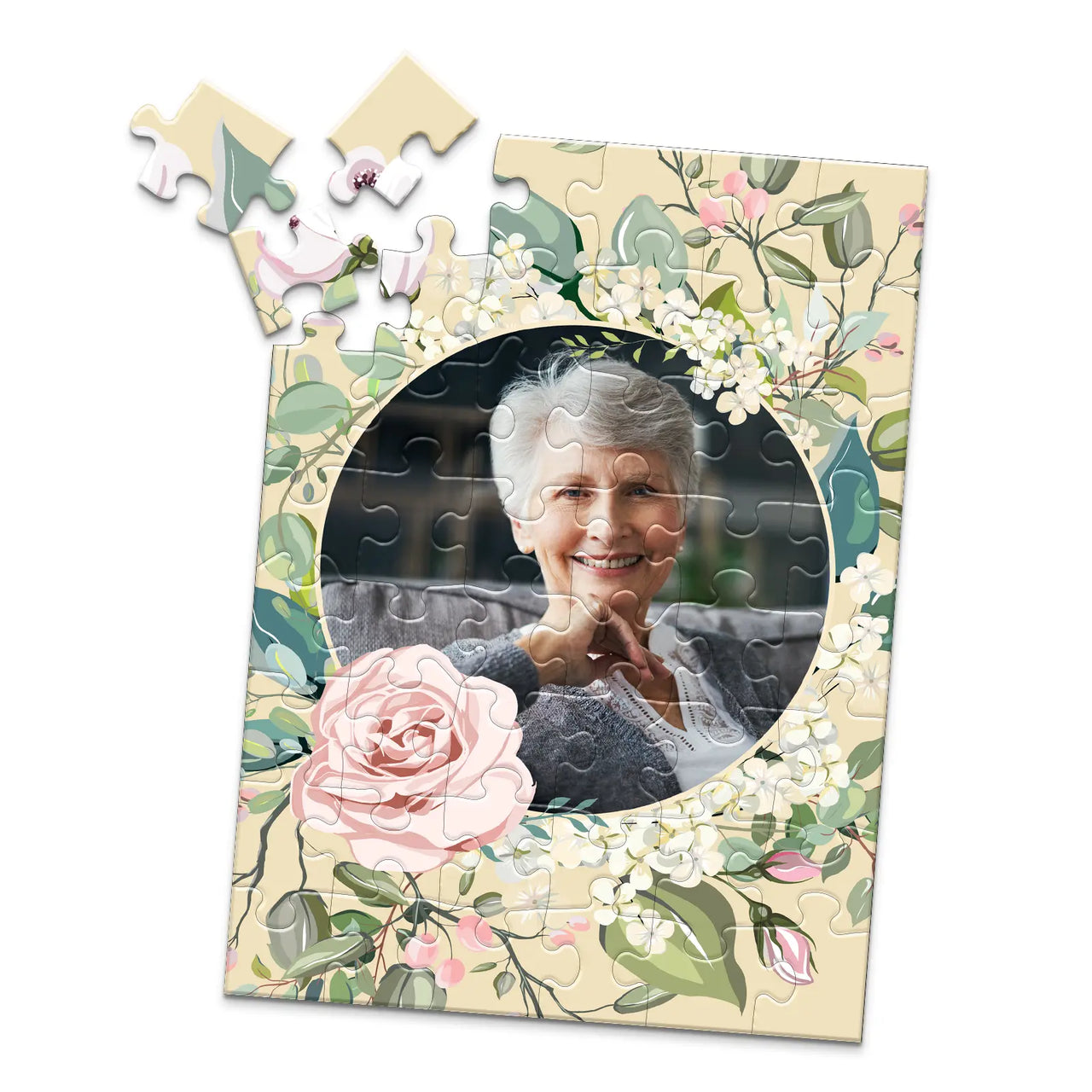 Birthday Floral Wreath Photo Puzzle - 48 piece