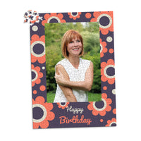 Birthday Retro Floral Photo Puzzle - 1000 piece