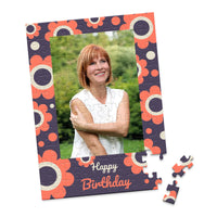 Birthday Retro Floral Photo Puzzle - 100 piece
