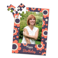 Birthday Retro Floral Photo Puzzle - 48 piece