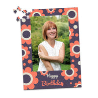 Birthday Retro Floral Photo Puzzle - 500 piece