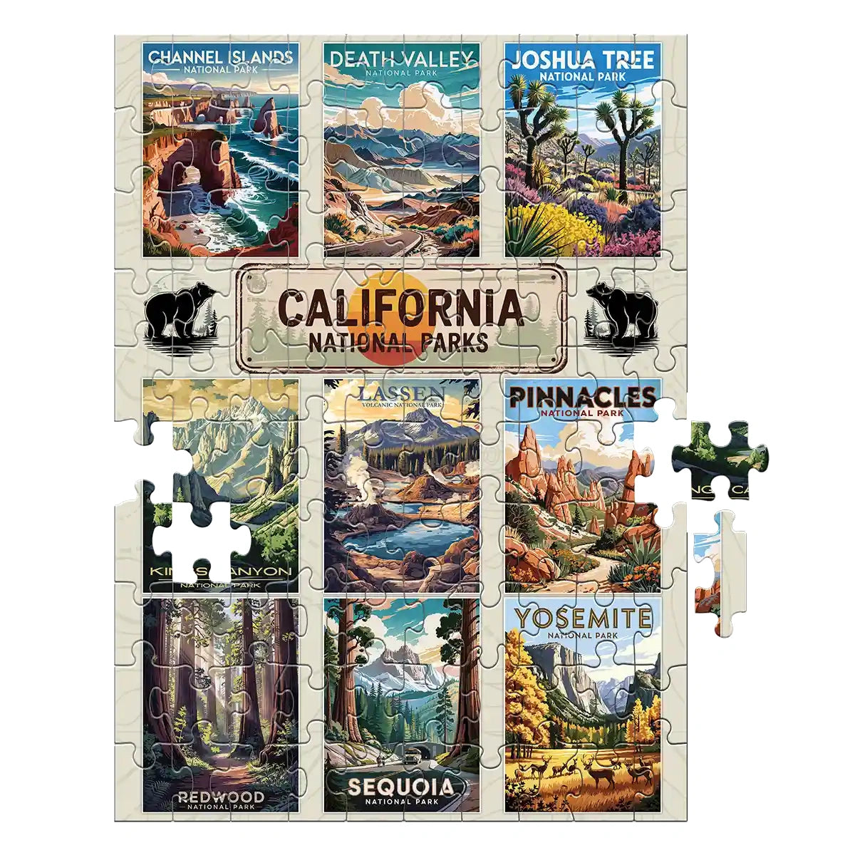 California National Parks Collage Jigsaw Puzzle 100 pieces by MakeYourPuzzles