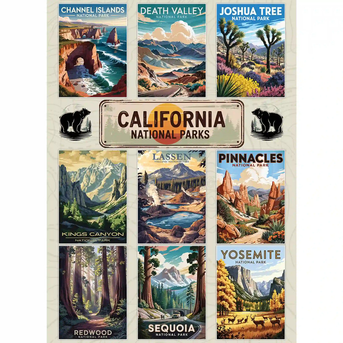 California National Park Puzzles - all 9 National Parks | Puzzle Collage | MakeYourPuzzles