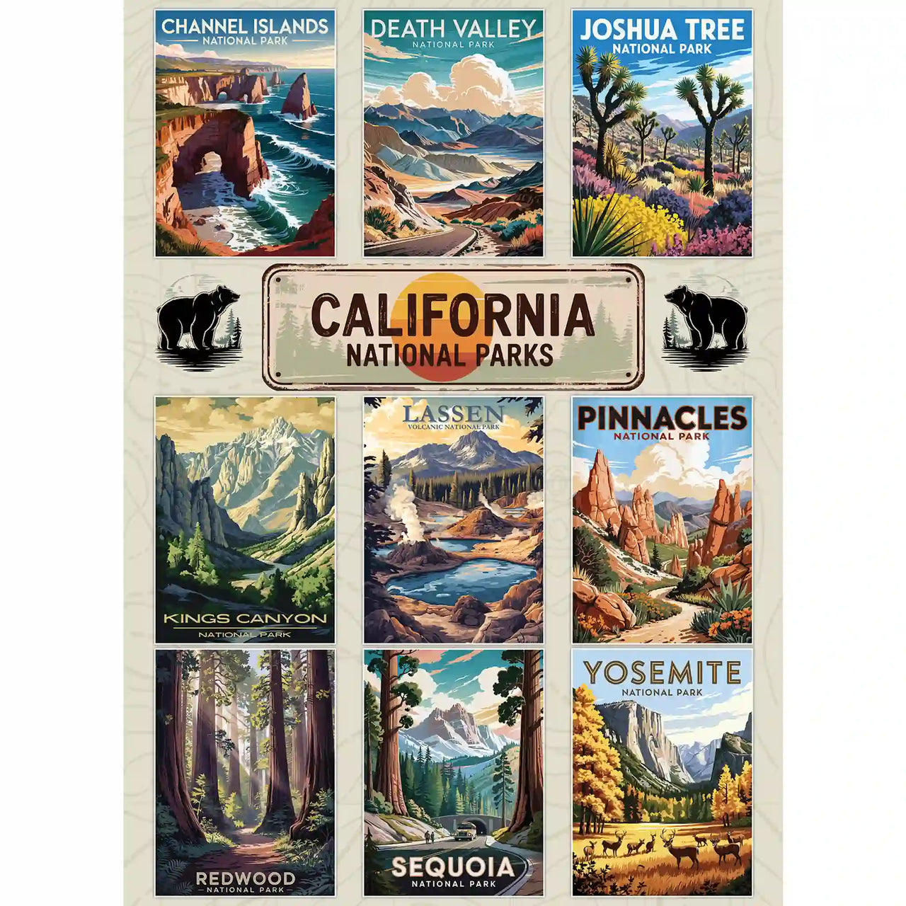 California National Parks Collage Jigsaw Puzzle by MakeYourPuzzles