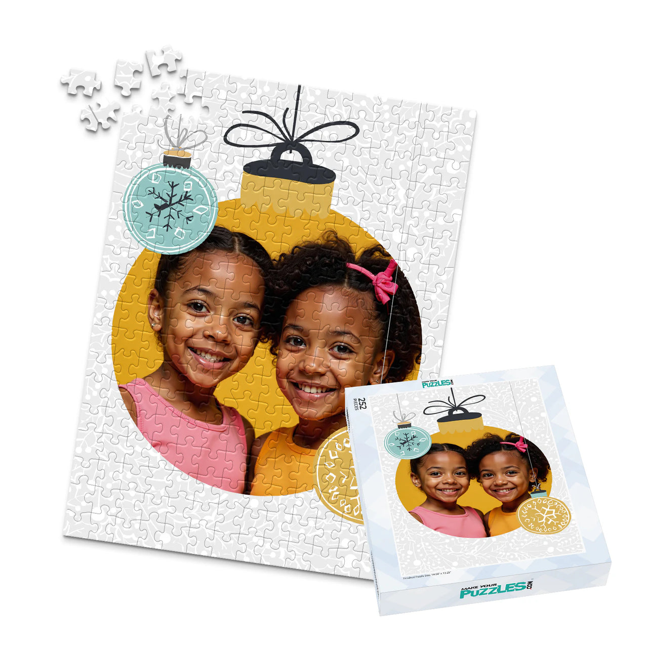 Christmas Bauble Frame Photo Puzzle - 252 piece and box