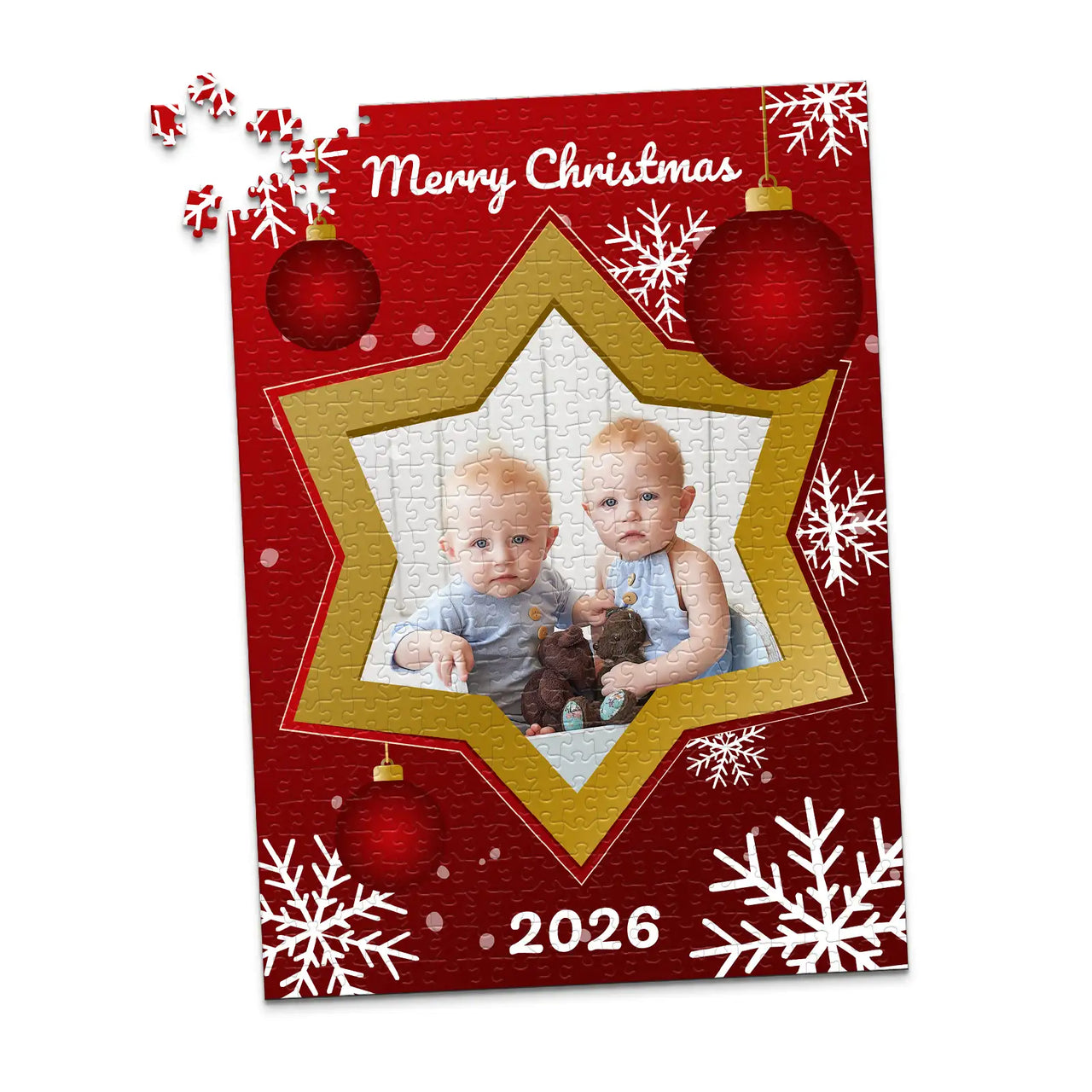 Christmas Gold Star Photo Puzzle - 500 piece