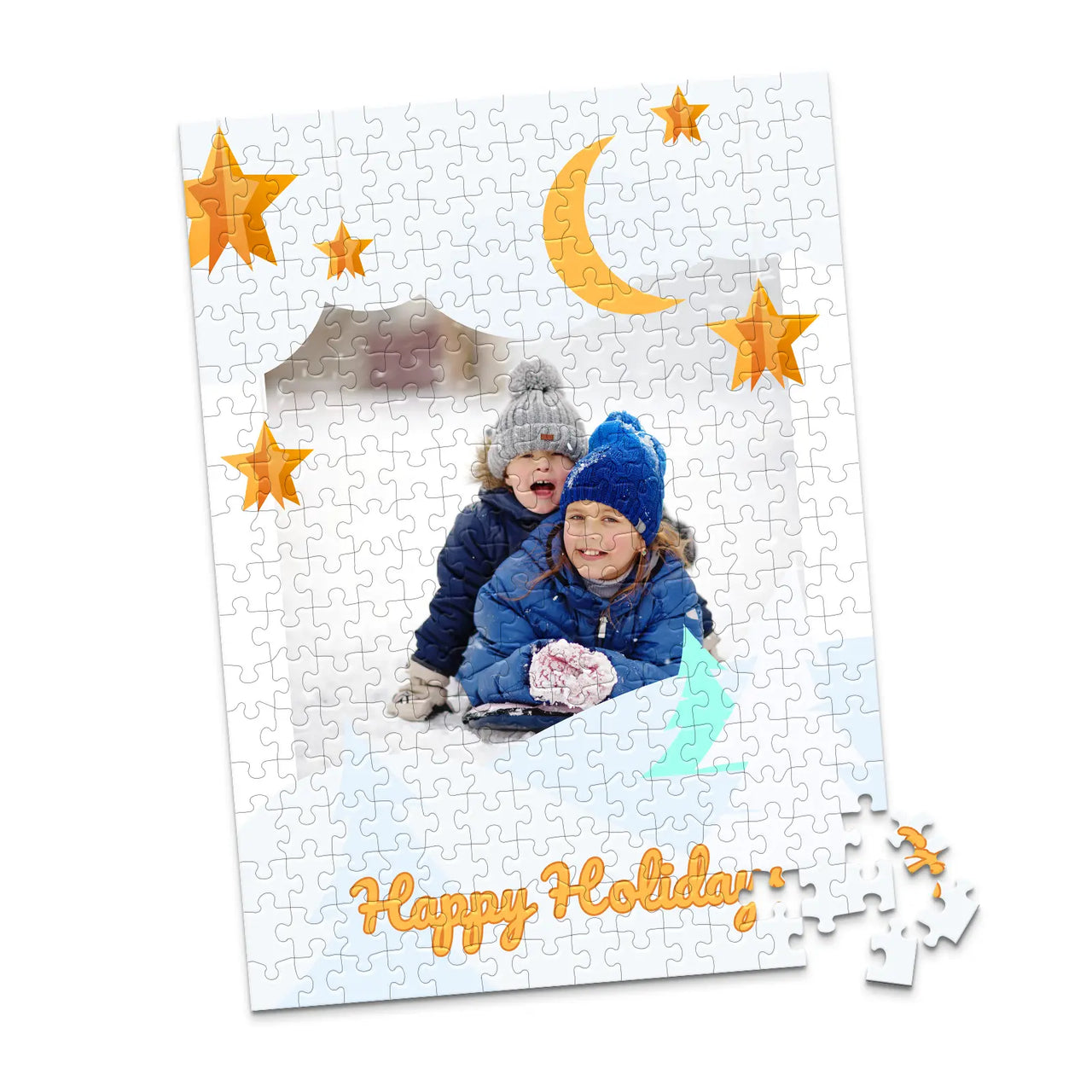 Christmas Moon Stars Photo Puzzle - 252 piece