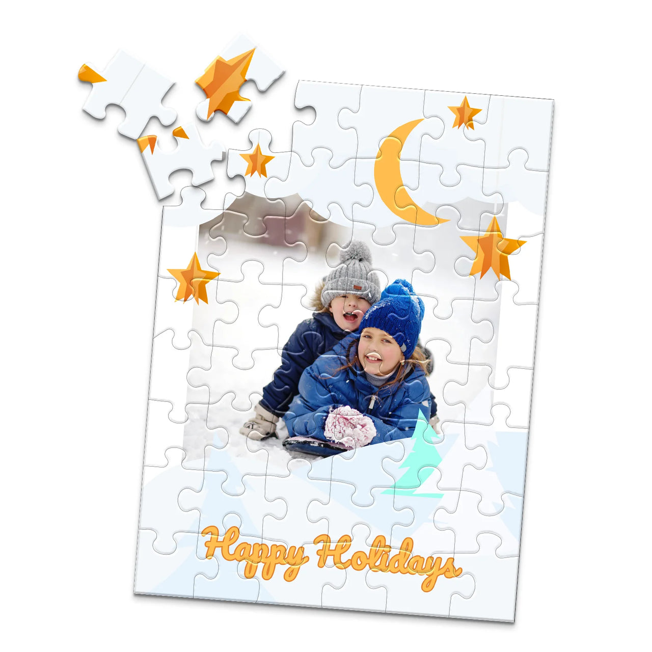 Christmas Moon Stars Photo Puzzle - 48 piece