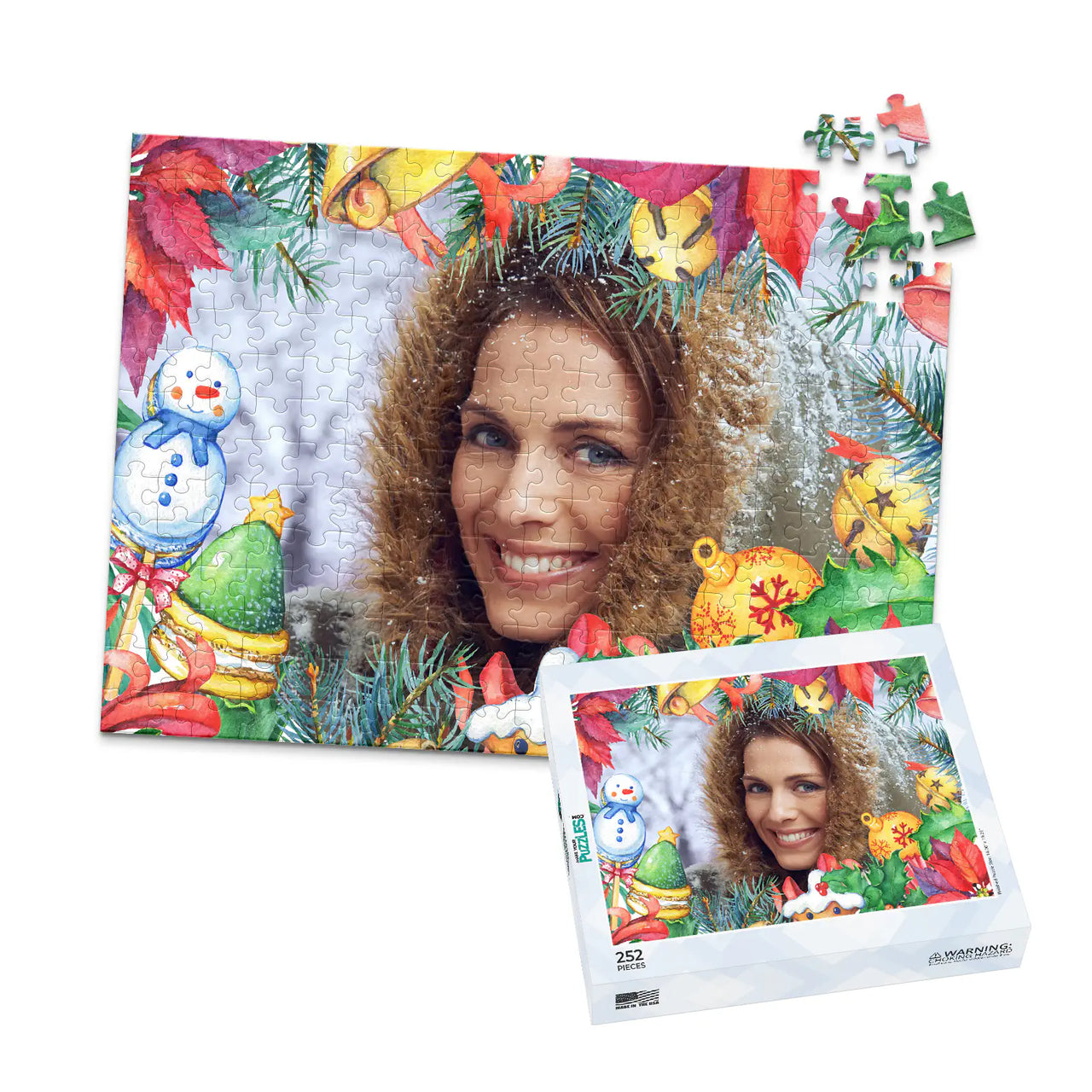 Christmas Ornaments Photo Puzzle - 252 piece and box
