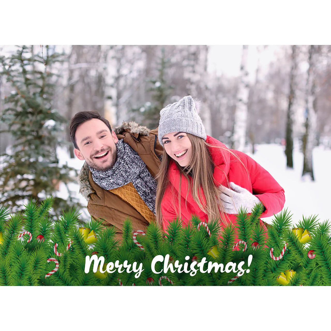 Christmas Pine Candycane Photo Puzzle