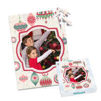 Christmas Retro Ornaments Photo Puzzle - 100 piece and box