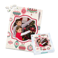 Christmas Retro Ornaments Photo Puzzle - 252 piece and box
