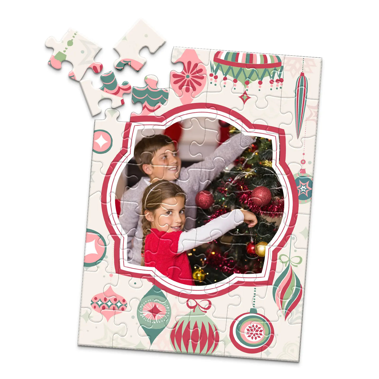Christmas Retro Ornaments Photo Puzzle - 48 piece