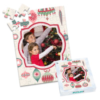 Christmas Retro Ornaments Photo Puzzle - 48 piece and box
