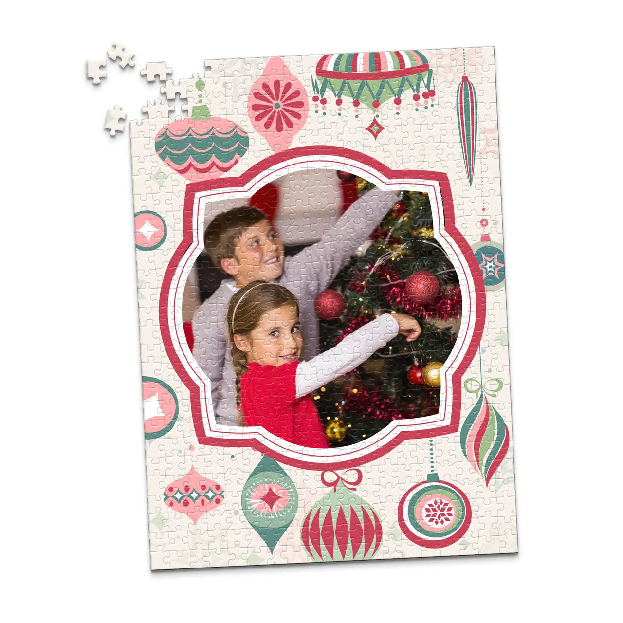 Christmas Retro Ornaments Photo Puzzle - 500 piece