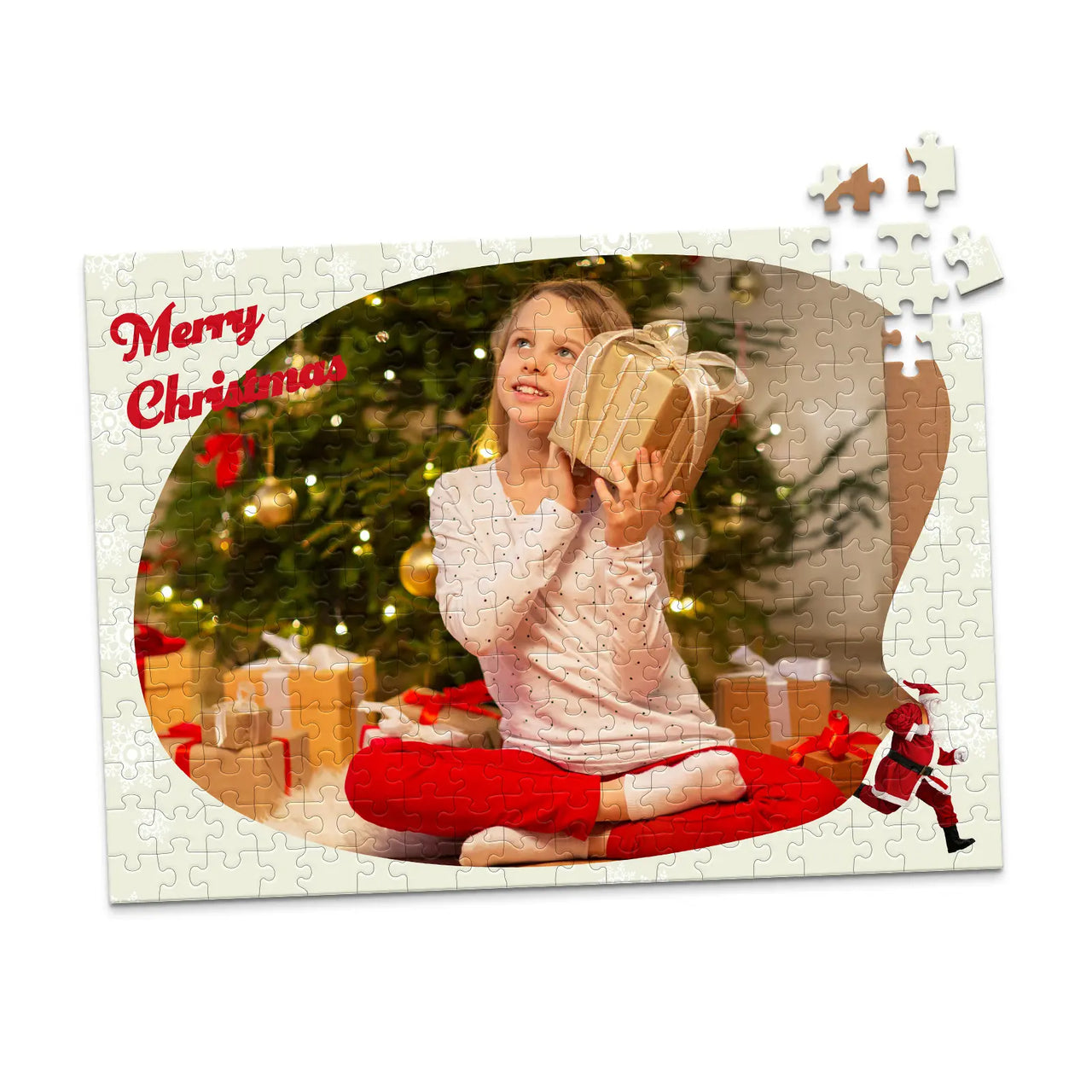 Christmas Snowflake Santa Photo Puzzle - 252 piece