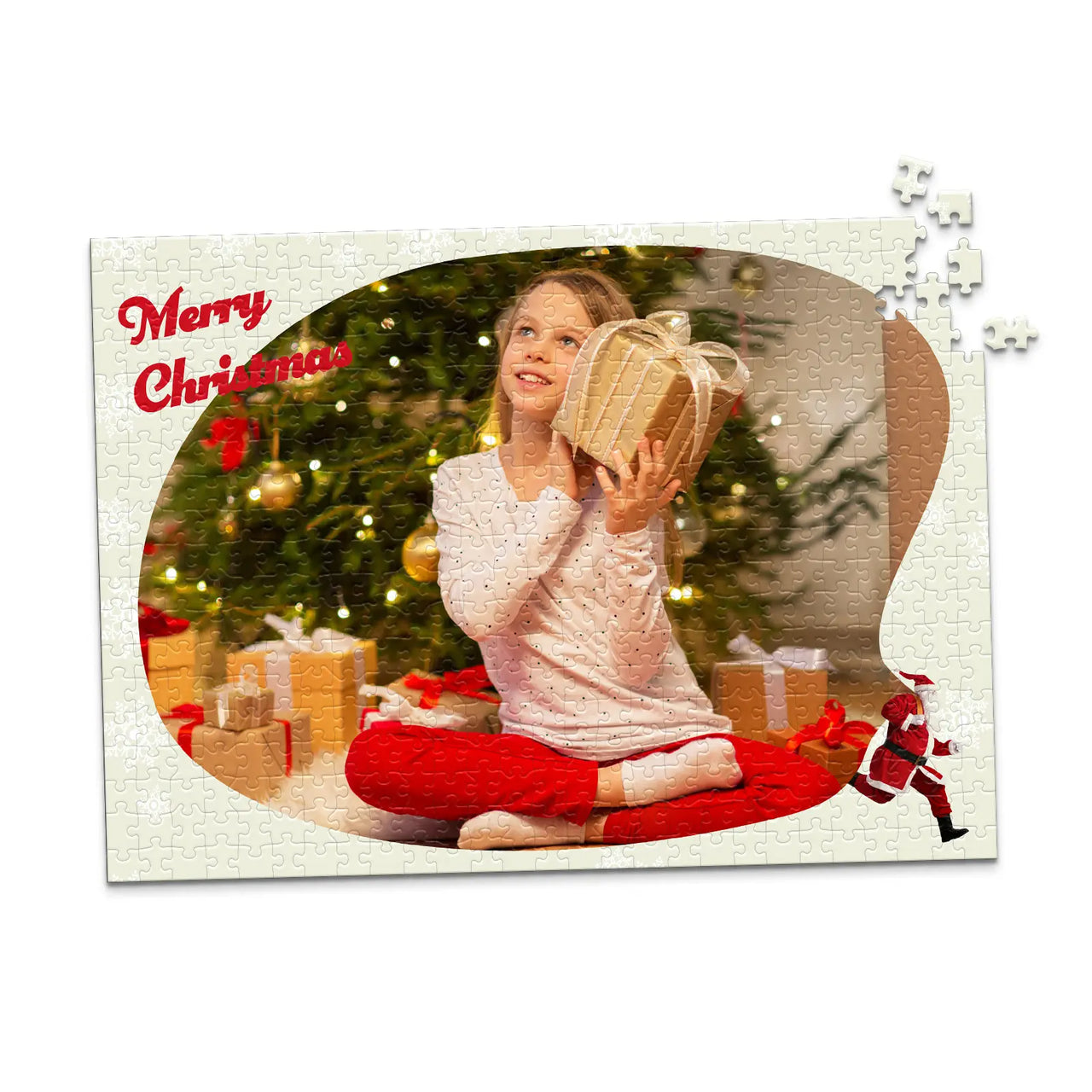 Christmas Snowflake Santa Photo Puzzle - 500 piece