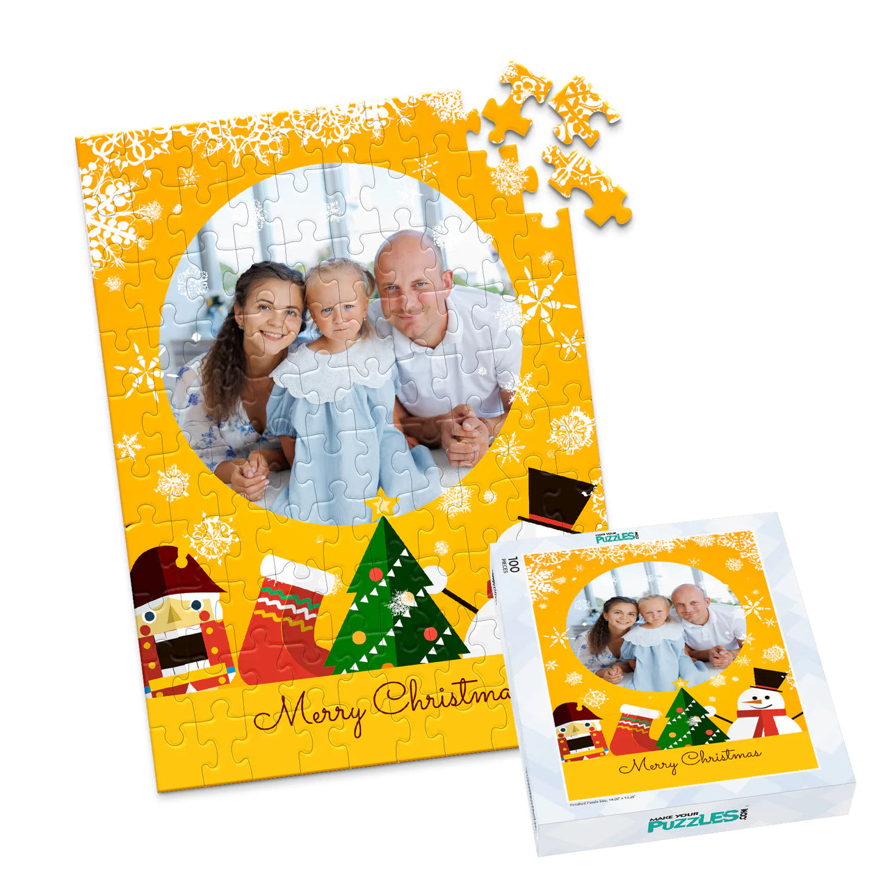 Christmas Snowman Nutcracker Photo Puzzle - 100 piece and box