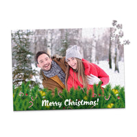 Christmas Pine Candycane Photo Puzzle - 500 piece