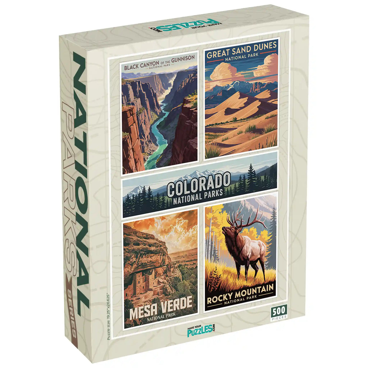 Colorado National Parks Puzzle 500 piece puzzle box by MakeYourPuzzles