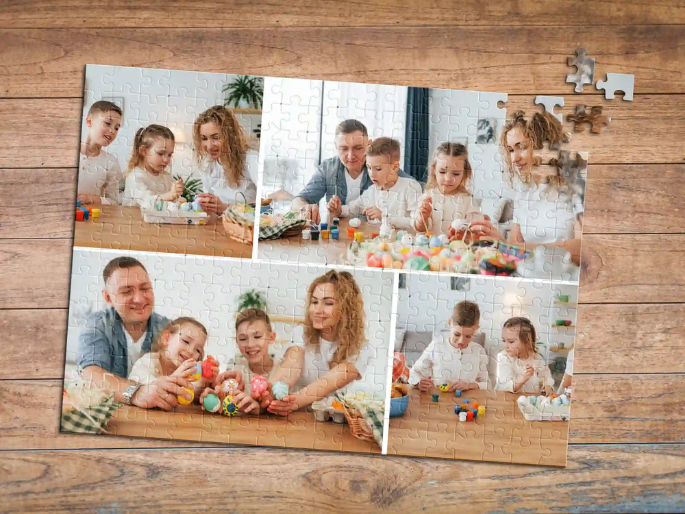 Easter Photo Collage Puzzle of young Family
