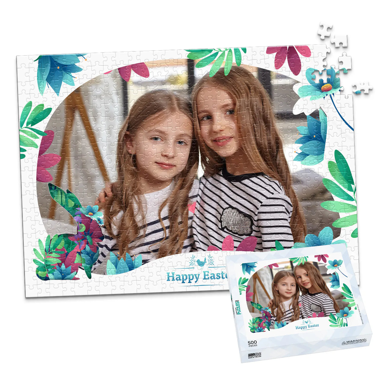 Easter Floral Frame Photo Puzzle - 500 piece and box