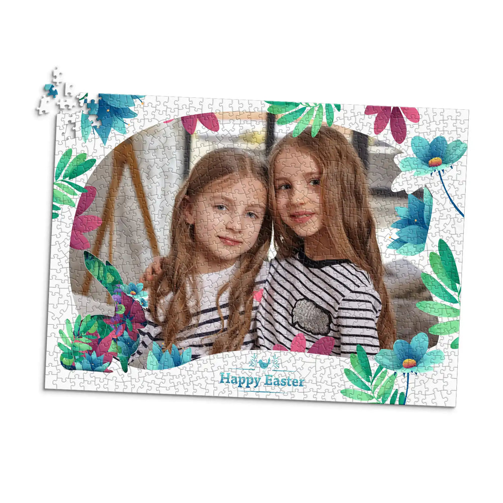 two young girls portrait for Easter Photo Puzzle
