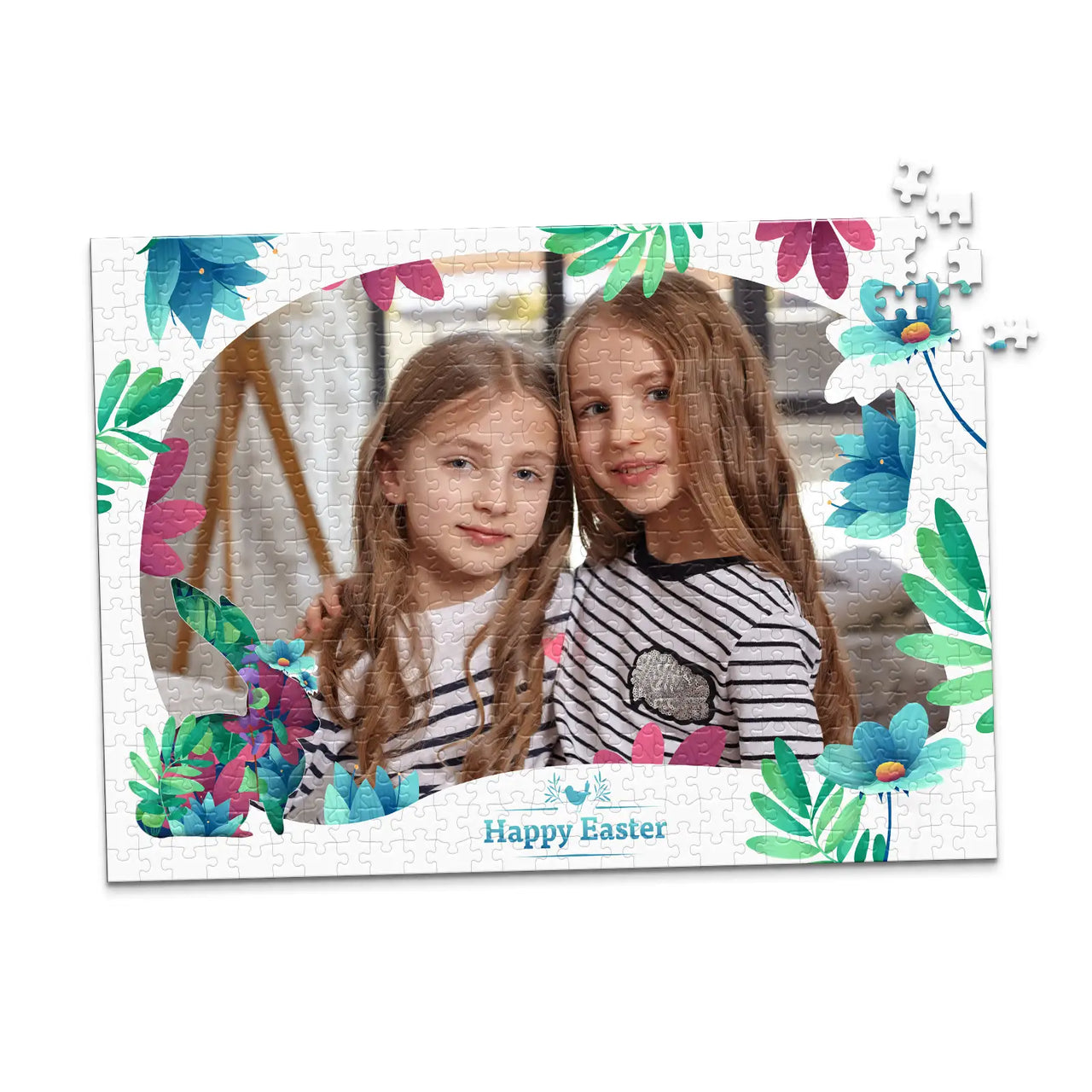 Easter Floral Frame Photo Puzzle - 500 piece