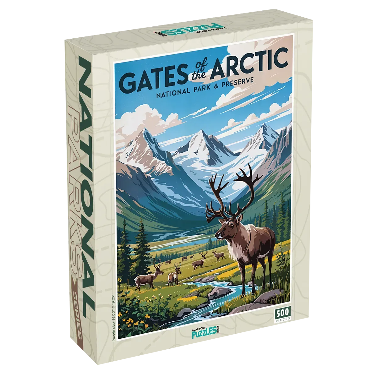 Gates of the Artic National Park 500 piece puzzle box by MakeYourPuzzles
