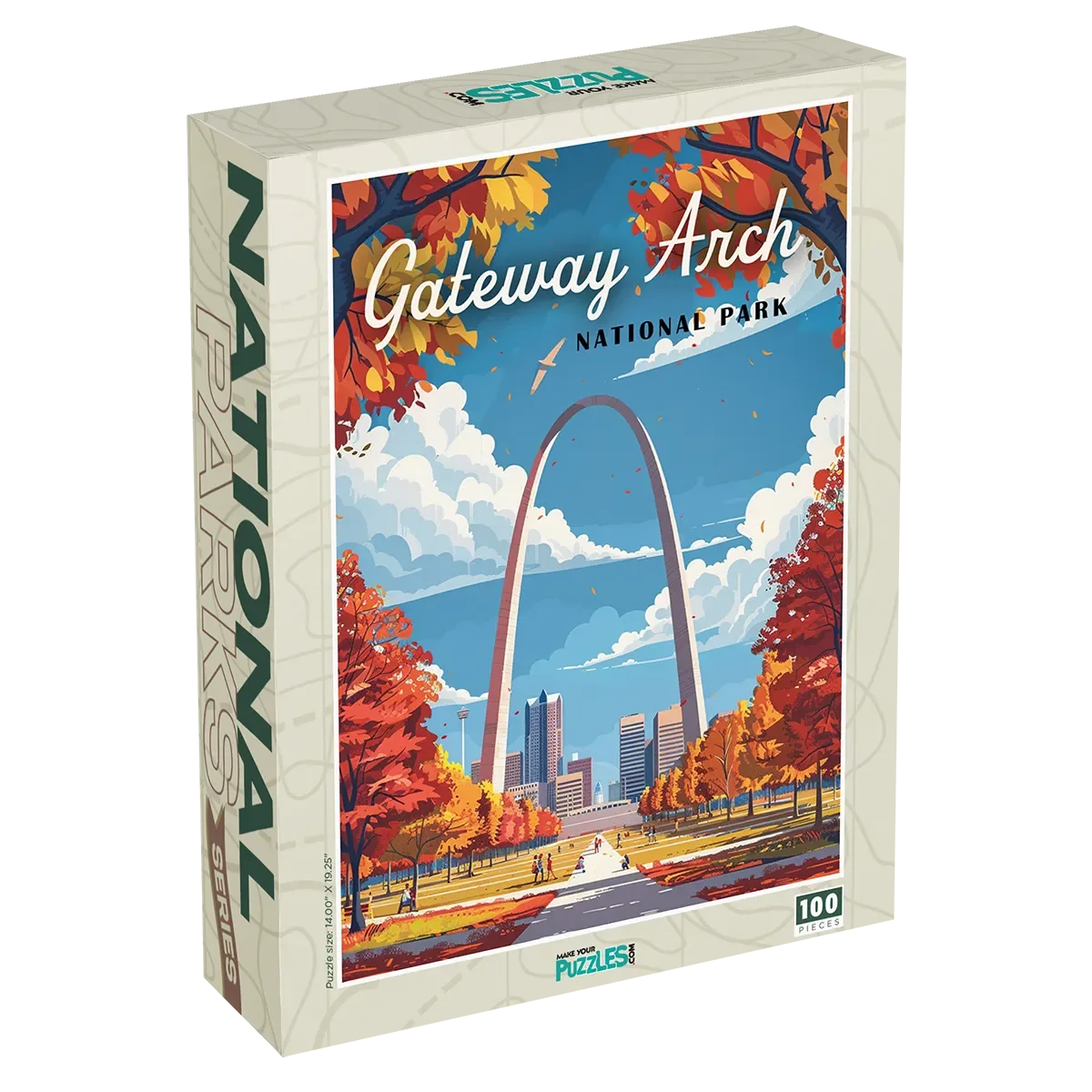 Gateway Arch National Park 100 piece puzzle box by MakeYourPuzzles