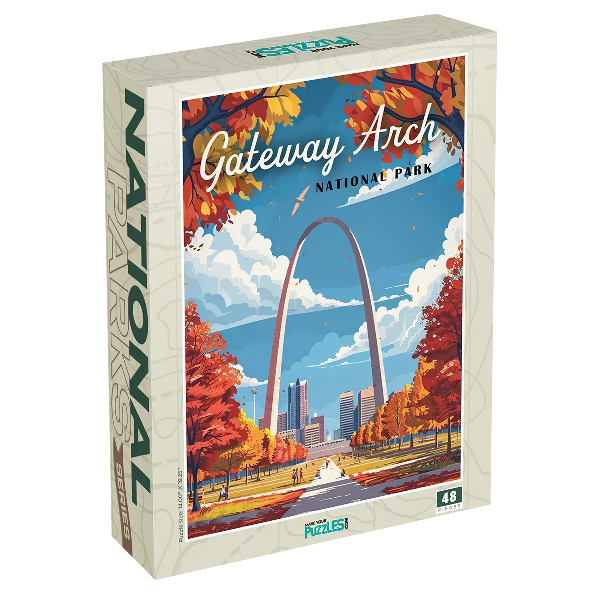 Gateway Arch National Park 48 piece puzzle box by MakeYourPuzzles