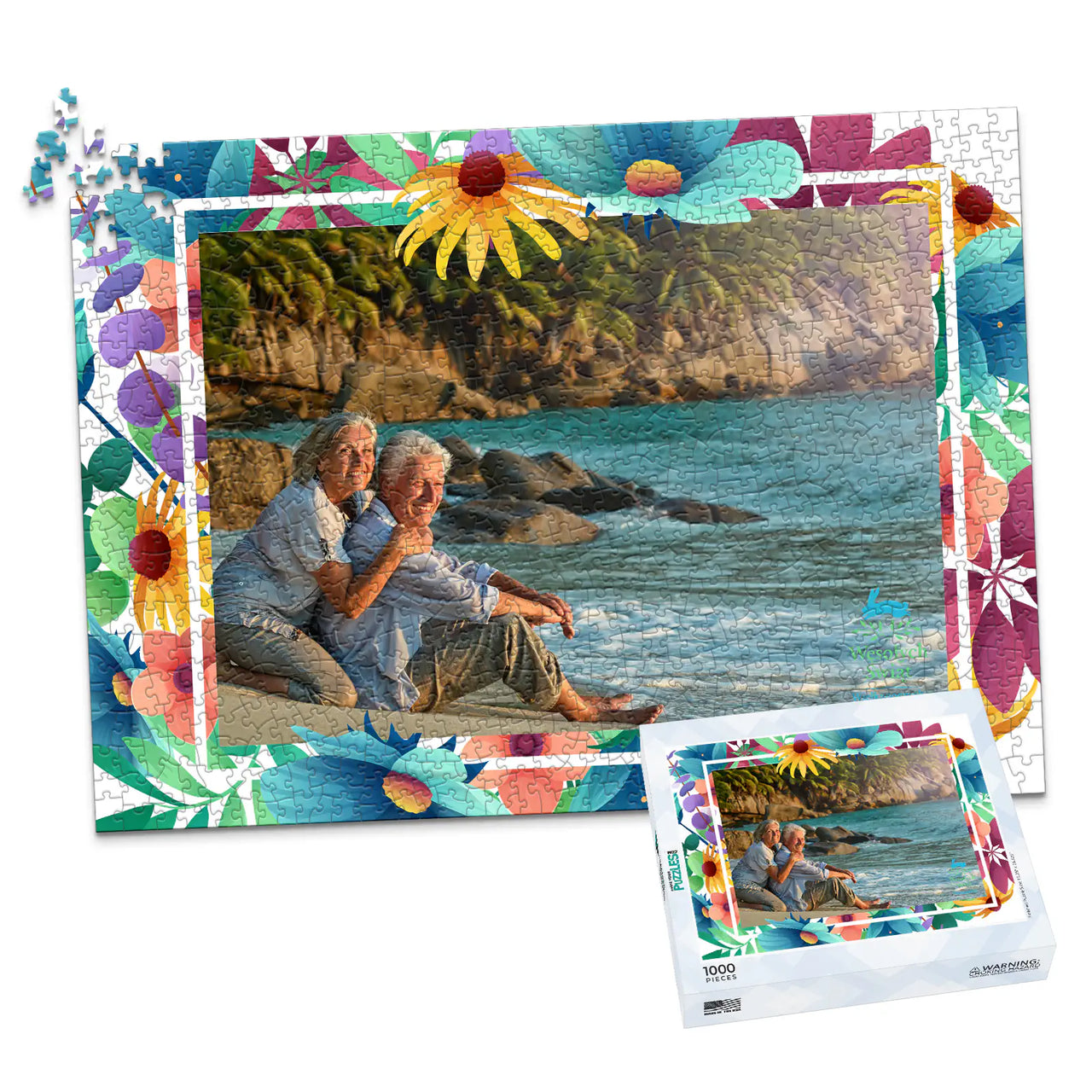 Gift Tropical Floral Photo Puzzle - 1000 piece and box