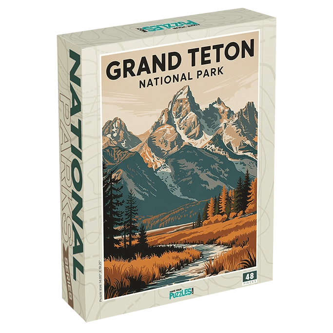 Grand Teton National Park Fall 48 piece puzzle box by MakeYourPuzzles