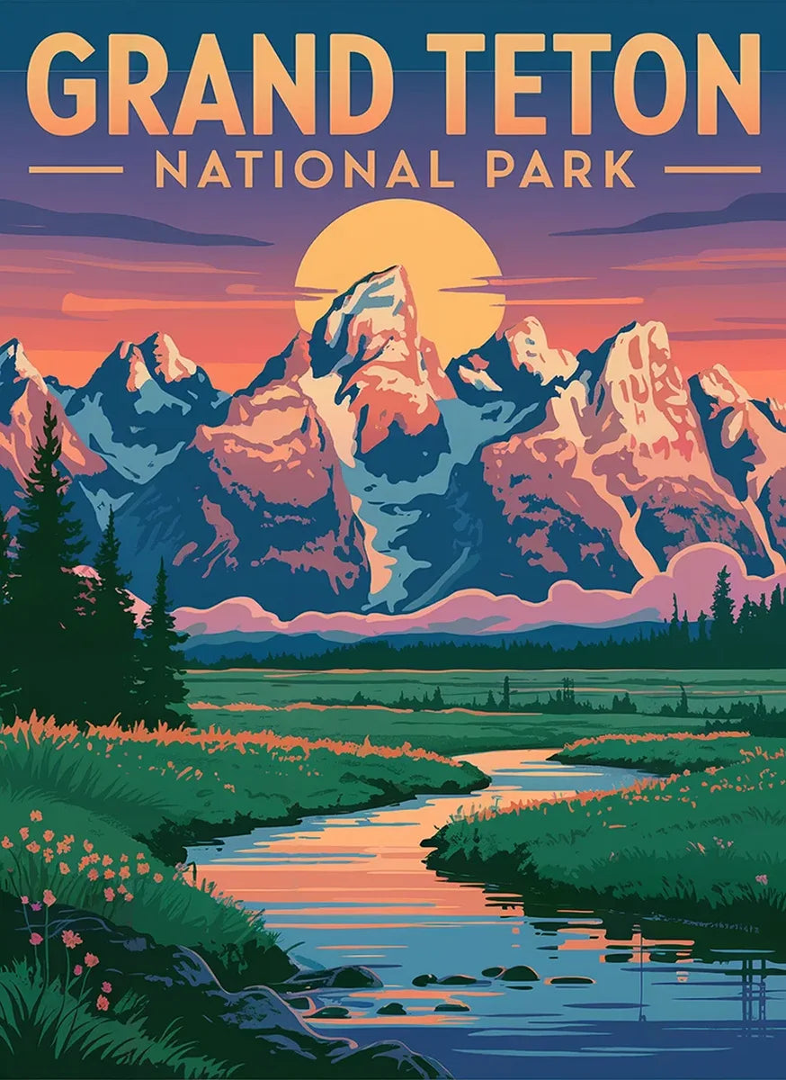 Grand Teton National Park Puzzle Sunset by MakeYourPuzzles