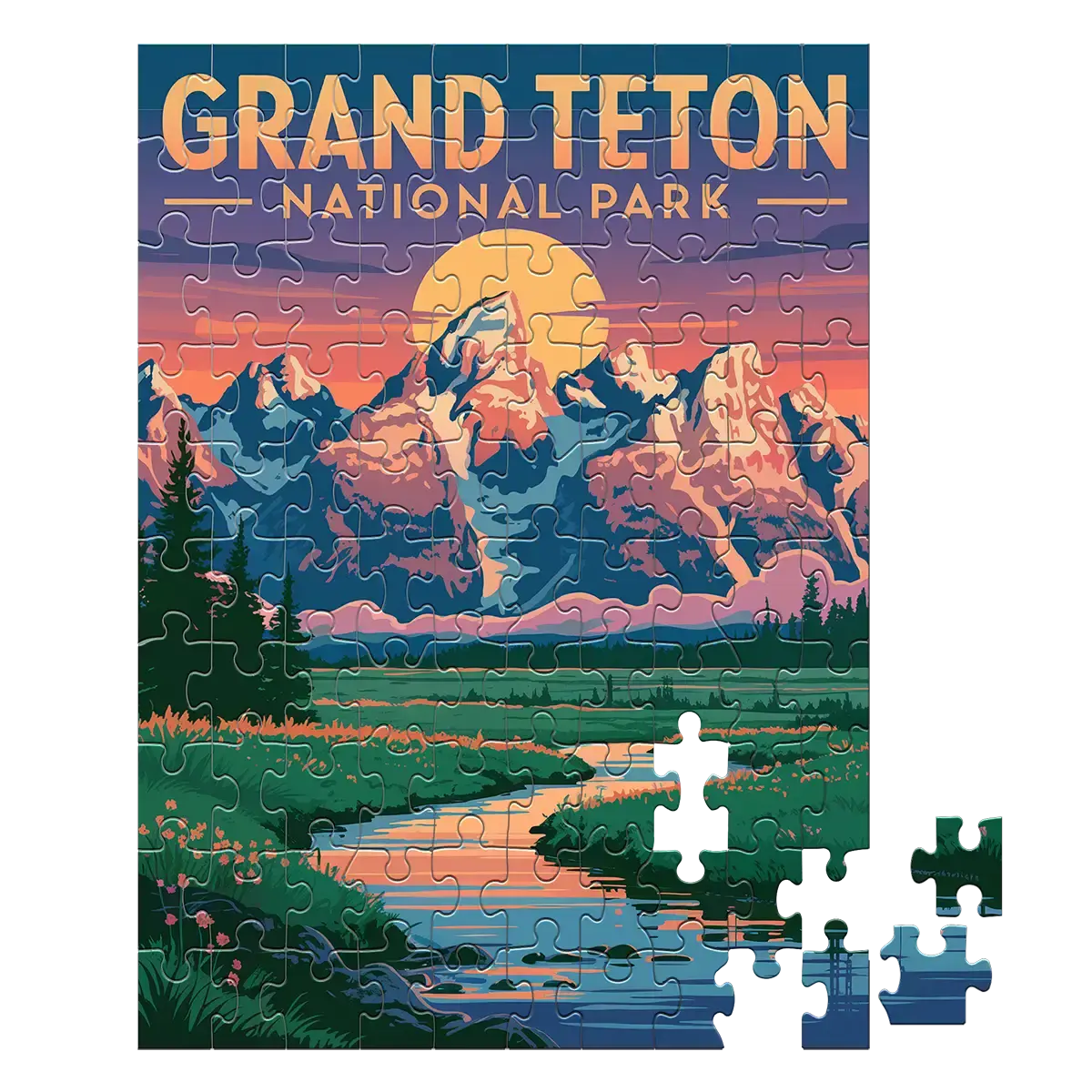 Grand Teton National Park Sunset 100 piece puzzle by MakeYourPuzzles