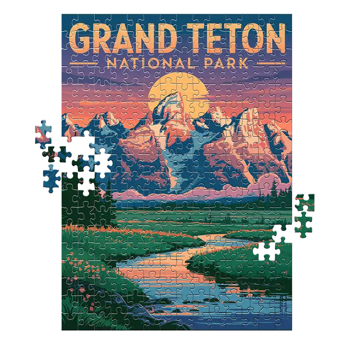 Grand Teton National Park Sunset 252 piece puzzle by MakeYourPuzzles