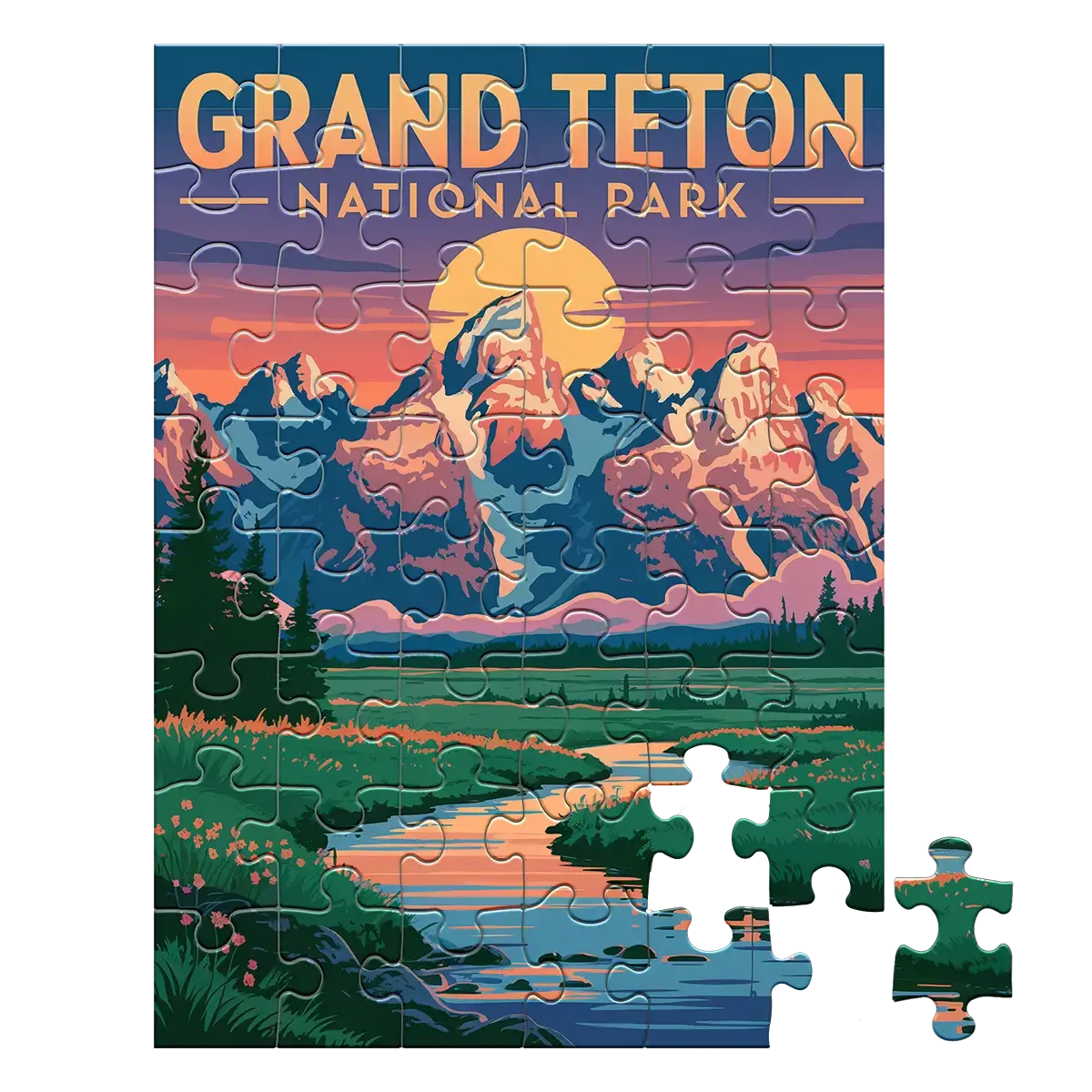 Grand Teton National Park Sunset 48 piece puzzle by MakeYourPuzzles